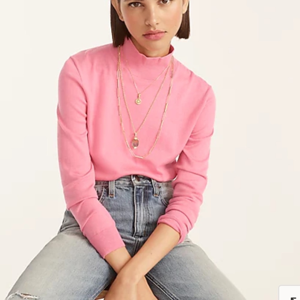 J. Crew Mockneck silk-blend sweater with ribbed trim - Picture 3 of 7
